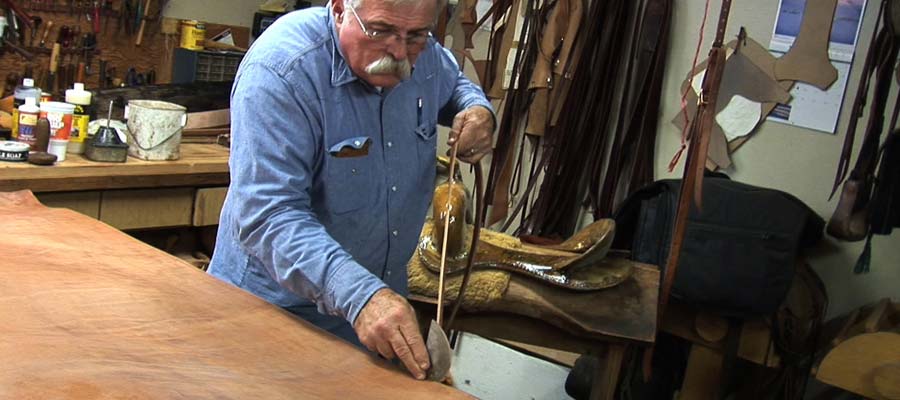 Al working in the Saddleshop.